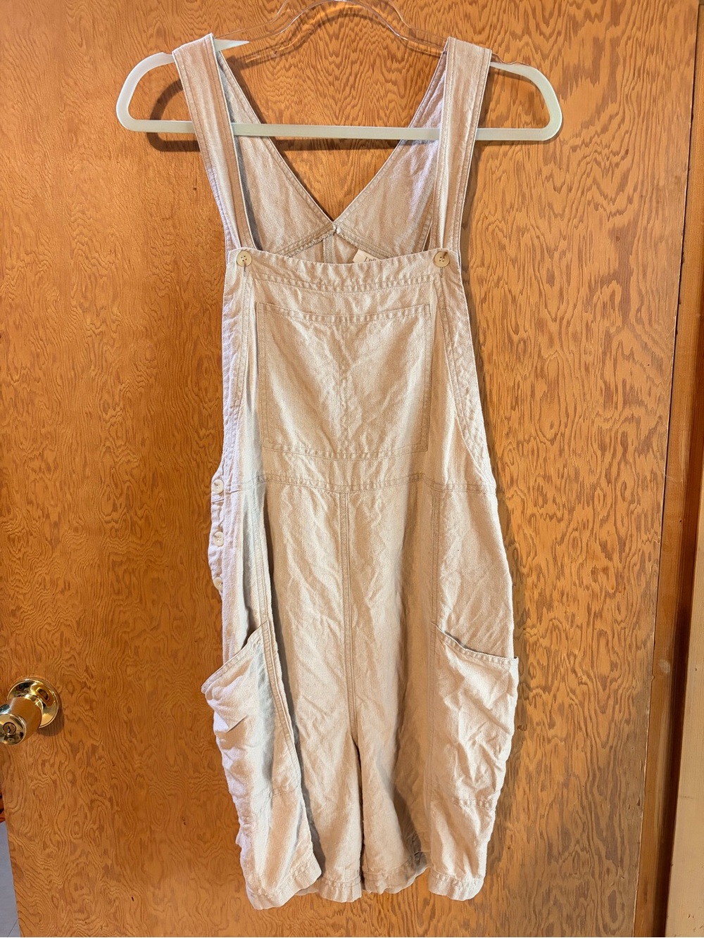 J. Jill Lightweight Cream Beige Overalls Jumpsuit